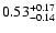 $\rm0.53^{+0.17}_{-0.14}$