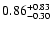 $\rm0.86^{+0.83}_{-0.30}$