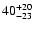 $\rm 40^{+20}_{-23}$