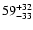 $\rm 59^{+32}_{-33}$