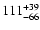$\rm 111^{+39}_{-66}$