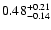 $\rm0.48^{+0.21}_{-0.14}$