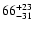 $\rm 66^{+23}_{-31}$