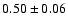 $0.50\pm0.06$