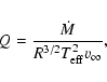 \begin{displaymath}Q = \frac{{\dot{M}}}{R^{3/2} T_{\rm eff}^{2} {v_{\infty}}},
\end{displaymath}
