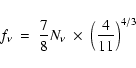 \begin{displaymath}f_\nu ~ = ~ \frac{7}{8} N_\nu ~\times~ \Bigr( \frac{4}{11} \Bigl)^{4/3}
\end{displaymath}