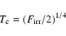 \begin{displaymath}%
{T_{\rm c}}= ({F_{{\rm irr}}}/2)^{1/4}
\end{displaymath}