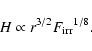 \begin{displaymath}%
H \propto r^{3/2} {F_{{\rm irr}}}^{1/8}.
\end{displaymath}