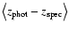 $\left<z_{\rm phot}-z_{\rm spec} \right>$