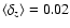 $\left < \delta _z \right >=0.02$