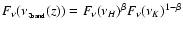 $F_{\nu}({\nu_{z_{\rm band}}}(z))=F_{\nu}(\nu_{H})^{\beta}F_{\nu}(\nu_{K})^{1-\beta}$