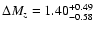 $\Delta M_z=1.40^{+0.49}_{-0.58}$
