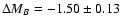 $\Delta M_B=-1.50 \pm0.13$