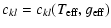 $\displaystyle c_{kl} = c_{kl} (T_{\rm eff}, g_{\rm eff})$