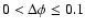 $0< \Delta \phi \leq 0.1$