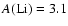$A(\rm Li)=3.1$