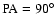 $\rm PA=90^\circ$