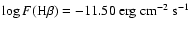 $\log F({\rm H}\beta) = -11.50~ {\rm
erg~cm^{-2}~s^{-1}}$