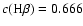 $c({\rm
H}\beta) = 0.666$
