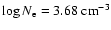 $\log N_{\rm e} = 3.68~{\rm cm^{-3}}$