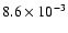 $8.6\times 10^{-3}$