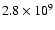 $2.8\times 10^{9}$