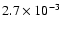 $2.7 \times 10^{-3}$