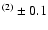 $^{(2)}\pm0.1$