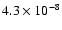 $4.3 \times 10^{-8}$