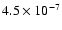 $4.5\times 10^{-7}$
