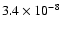 $3.4 \times 10^{-8}$