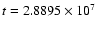 $t=2.8895\times 10^7$
