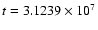 $t=3.1239\times 10^7$