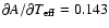 $\partial A/\partial T_{\rm eff} =
0.143$