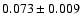 $0.073\pm0.009$