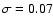 $\sigma= 0.07$