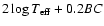 $2\log T_{\rm eff}+0.2BC$