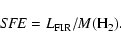 \begin{displaymath}{\it SFE} = L_{\rm FIR}/M({\rm H}_2).
\end{displaymath}