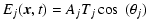 $\displaystyle E_j(\vec{x},t)= A_j T_j \cos~(\theta_j)$