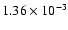$1.36\times 10^{-3}$