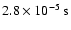 $2.8 \times 10^{-5}\:\mbox{s}$