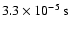 $3.3 \times 10^{-5}\:\mbox{s}$