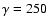 $\gamma = 250$