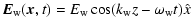 $\displaystyle \vec{E}_{{\rm w}}(\vec{x},t)= E_{{\rm w}} \cos(k_{{\rm w}} z - \omega_{{\rm w}} t) \hat{x}$