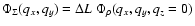 $\Phi_\Sigma(q_x,q_y)= \Delta L ~ \Phi_\rho(q_x,q_y,q_z=0)$