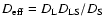 $D_{\rm eff}=D_{\rm L} D_{\rm LS}/D_{\rm S}$