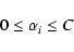 \begin{displaymath}0\le{\alpha}_{i} \le C
\end{displaymath}