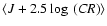 $\langle J+2.5\log~({\it CR})\rangle$