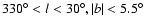 $330^\circ <l<30^\circ , \vert b\vert<5.5^\circ $