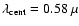 $\lambda_{{\rm cent}} = 0.58~\mu$